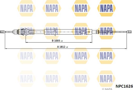 NAPA NPC1626 - Tirette à câble, frein de stationnement cwaw.fr