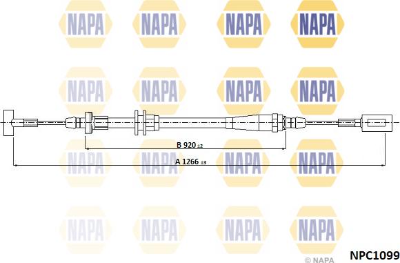 NAPA NPC1099 - Tirette à câble, frein de stationnement cwaw.fr