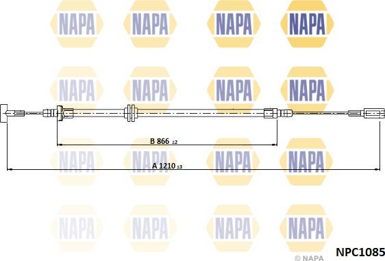 NAPA NPC1085 - Tirette à câble, frein de stationnement cwaw.fr