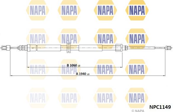 NAPA NPC1149 - Tirette à câble, frein de stationnement cwaw.fr