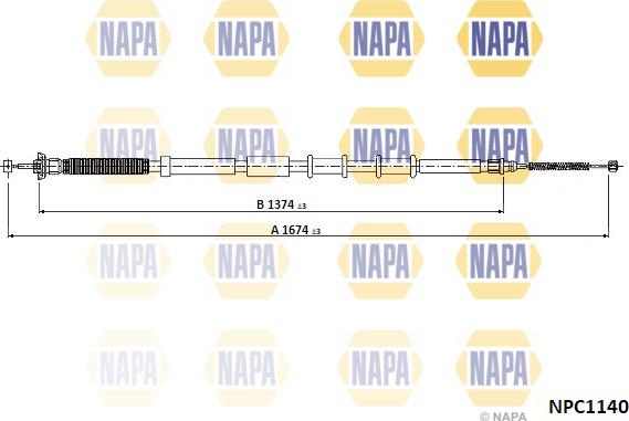 NAPA NPC1140 - Tirette à câble, frein de stationnement cwaw.fr