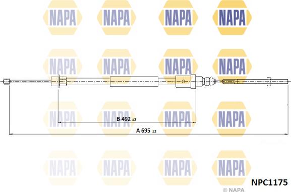 NAPA NPC1175 - Tirette à câble, frein de stationnement cwaw.fr