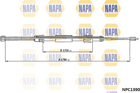 NAPA NPC1390 - Tirette à câble, frein de stationnement cwaw.fr