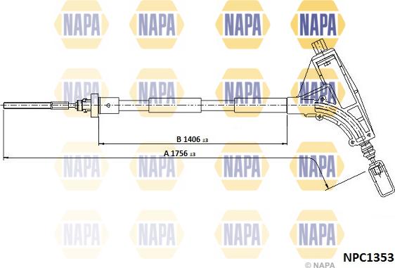 NAPA NPC1353 - Tirette à câble, frein de stationnement cwaw.fr