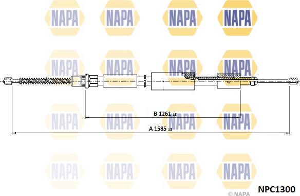 NAPA NPC1300 - Tirette à câble, frein de stationnement cwaw.fr