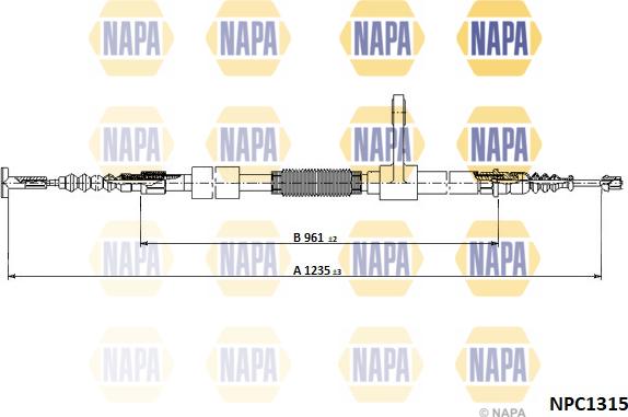 NAPA NPC1315 - Tirette à câble, frein de stationnement cwaw.fr