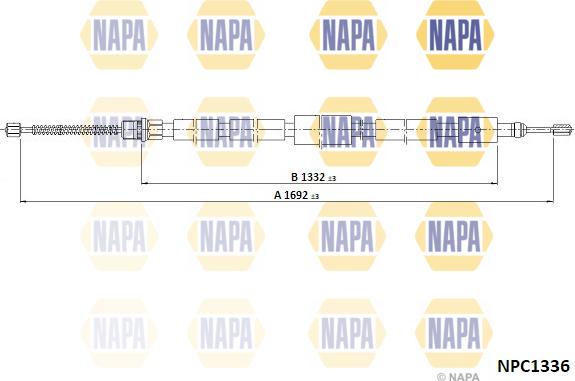 NAPA NPC1336 - Tirette à câble, frein de stationnement cwaw.fr