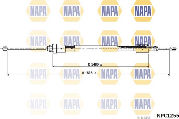 NAPA NPC1255 - Tirette à câble, frein de stationnement cwaw.fr