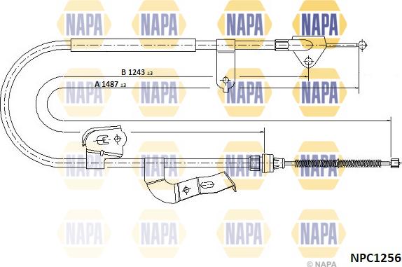 NAPA NPC1256 - Tirette à câble, frein de stationnement cwaw.fr