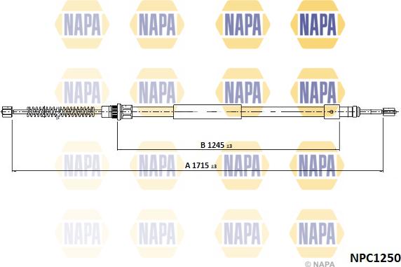 NAPA NPC1250 - Tirette à câble, frein de stationnement cwaw.fr