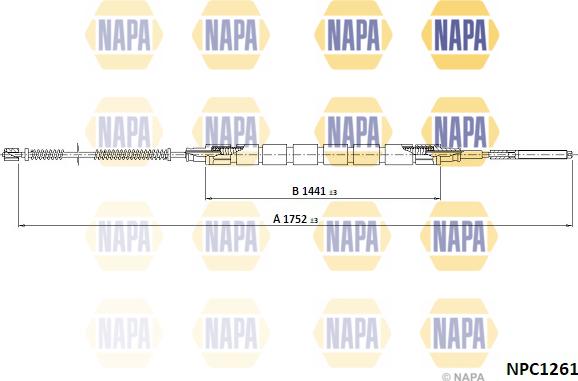 NAPA NPC1261 - Tirette à câble, frein de stationnement cwaw.fr