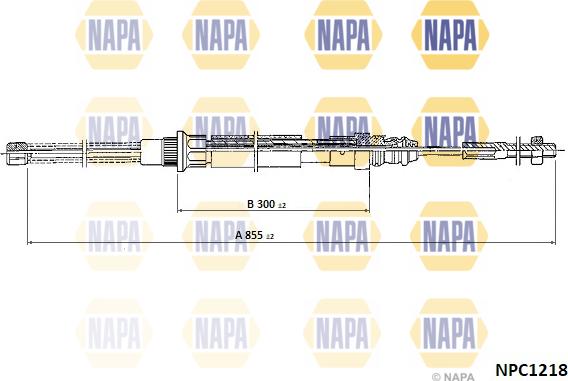 NAPA NPC1218 - Tirette à câble, frein de stationnement cwaw.fr