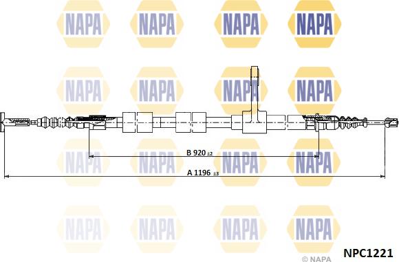 NAPA NPC1221 - Tirette à câble, frein de stationnement cwaw.fr