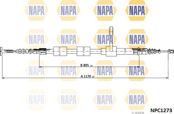 NAPA NPC1273 - Tirette à câble, frein de stationnement cwaw.fr