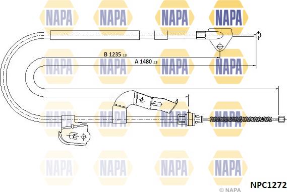 NAPA NPC1272 - Tirette à câble, frein de stationnement cwaw.fr