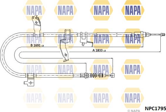 NAPA NPC1795 - Tirette à câble, frein de stationnement cwaw.fr