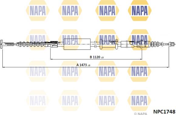 NAPA NPC1748 - Tirette à câble, frein de stationnement cwaw.fr