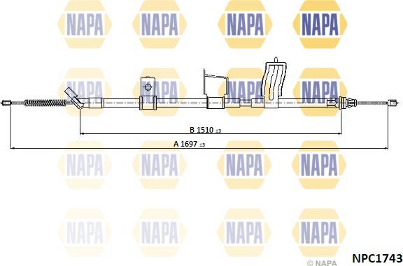 NAPA NPC1743 - Tirette à câble, frein de stationnement cwaw.fr