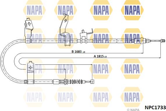 NAPA NPC1733 - Tirette à câble, frein de stationnement cwaw.fr