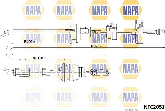 NAPA NTC2051 - Tirette à câble, commande d'embrayage cwaw.fr