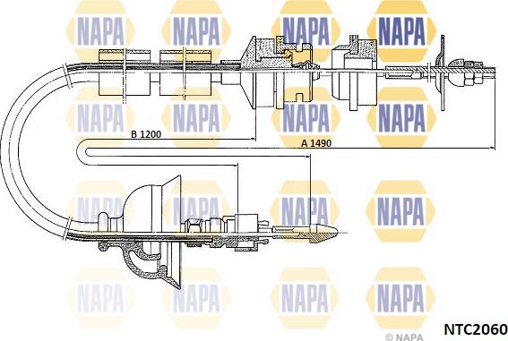 NAPA NTC2060 - Tirette à câble, commande d'embrayage cwaw.fr