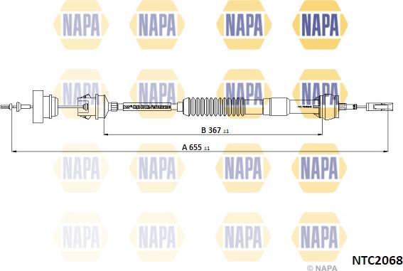 NAPA NTC2068 - Tirette à câble, commande d'embrayage cwaw.fr