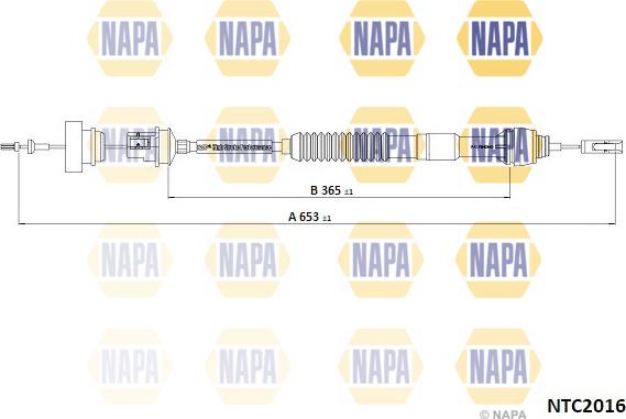 NAPA NTC2016 - Tirette à câble, commande d'embrayage cwaw.fr