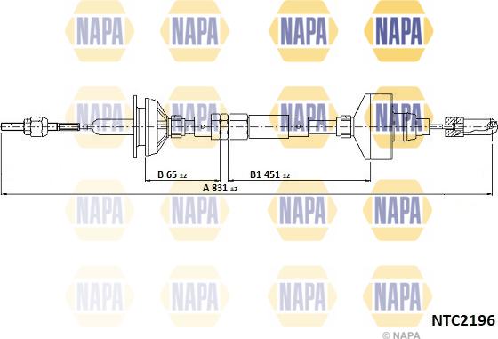 NAPA NTC2196 - Tirette à câble, commande d'embrayage cwaw.fr