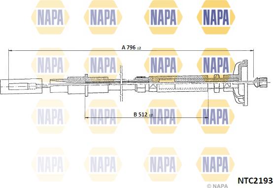 NAPA NTC2193 - Tirette à câble, commande d'embrayage cwaw.fr