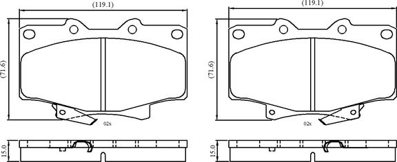 NATIONAL NP3061 - Kit de plaquettes de frein, frein à disque cwaw.fr