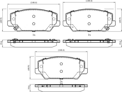 NATIONAL NP3013 - Kit de plaquettes de frein, frein à disque cwaw.fr