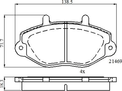 NATIONAL NP3085 - Kit de plaquettes de frein, frein à disque cwaw.fr