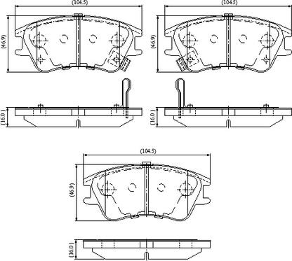 NATIONAL NP3081 - Kit de plaquettes de frein, frein à disque cwaw.fr