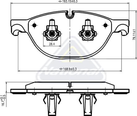 NATIONAL NP3123 - Kit de plaquettes de frein, frein à disque cwaw.fr