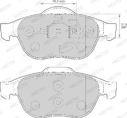 Necto FD6989A - Kit de plaquettes de frein, frein à disque cwaw.fr