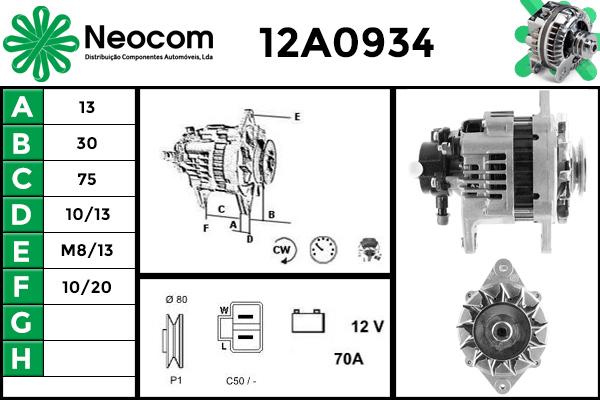 NEOCOM 12A0934 - Alternateur cwaw.fr