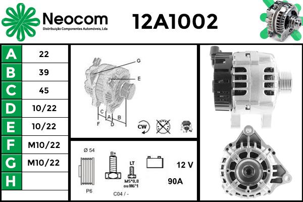 NEOCOM 12A1002 - Alternateur cwaw.fr