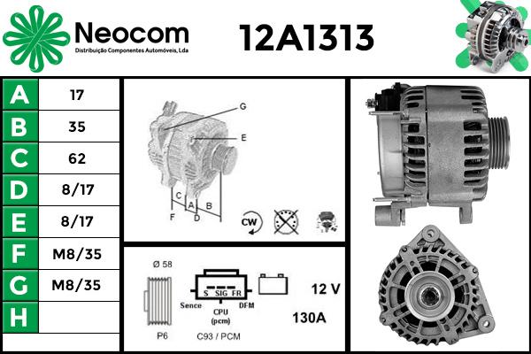 NEOCOM 12A1313 - Alternateur cwaw.fr