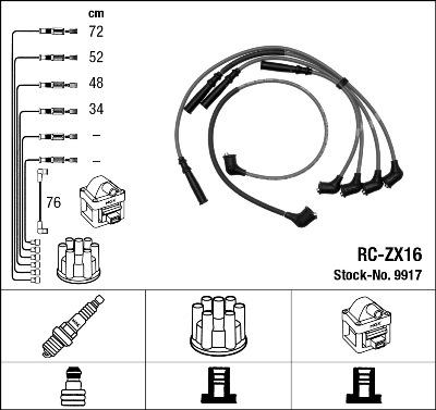 NGK 9917 - Kit de câbles d'allumage cwaw.fr