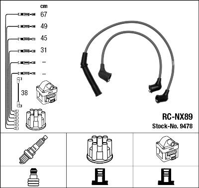 NGK 9478 - Kit de câbles d'allumage cwaw.fr