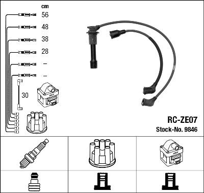 NGK 9846 - Kit de câbles d'allumage cwaw.fr