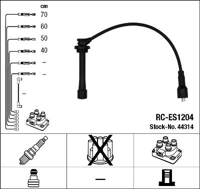 NGK 44314 - Kit de câbles d'allumage cwaw.fr