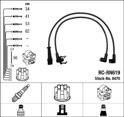 NGK 8470 - Kit de câbles d'allumage cwaw.fr