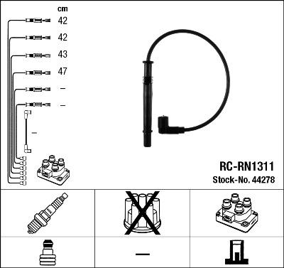 NGK 44278 - Kit de câbles d'allumage cwaw.fr