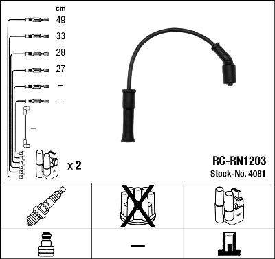 NGK 4081 - Kit de câbles d'allumage cwaw.fr