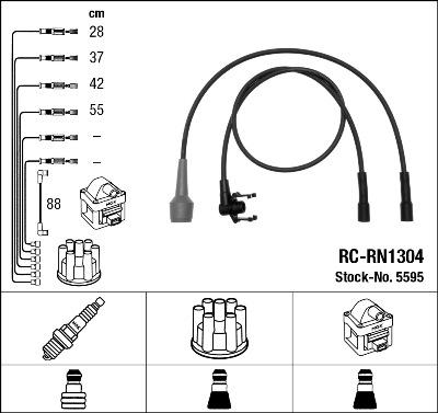 NGK 5595 - Kit de câbles d'allumage cwaw.fr