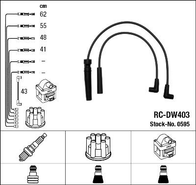 NGK 0595 - Kit de câbles d'allumage cwaw.fr