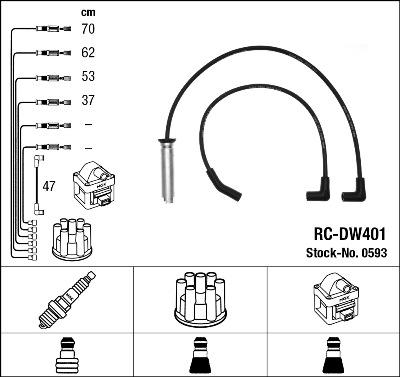 NGK 0593 - Kit de câbles d'allumage cwaw.fr