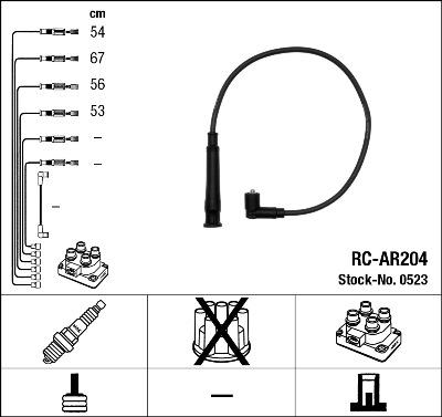 NGK 0523 - Kit de câbles d'allumage cwaw.fr