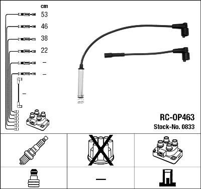 NGK 0833 - Kit de câbles d'allumage cwaw.fr